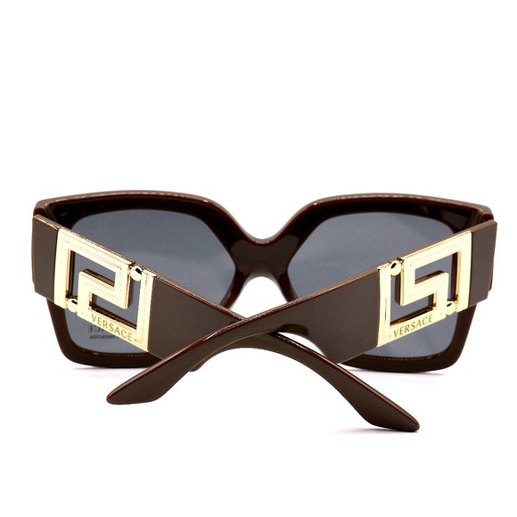 NEW VERSACE VE4402 BROWN/GREEN DARK GREY LENS AUTHENTIC SUNGLASSES - Picture 9 of 11